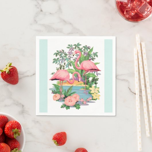 Rosa Flamingos im Paradies Papier Napkins Serviette (Beispiel)