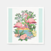 Rosa Flamingos im Paradies Papier Napkins Serviette (Vorderseite)