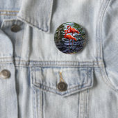 Rosa Flamingos im Wasser Button (Beispiel)