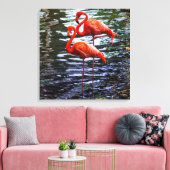 Rosa Flamingos im Wasser Leinwanddruck (Insitu (Wohnzimmer))