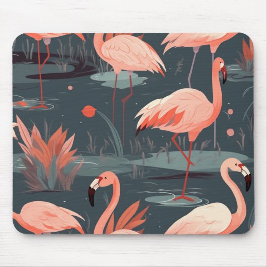 Rosa Flamingos im Wasser Mousepad (Vorne)