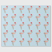 Rosa Flamingos im Weihnachtsmann-Hut-Weihnachten Geschenkpapier (Flach)