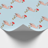 Rosa Flamingos im Weihnachtsmann-Hut-Weihnachten Geschenkpapier (Ecke)