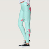 Rosa Flamingos in blauem Meer Leggings (Links)