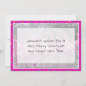 Rosa Flamingos in der Schnee Frohe Weihnachten (Rückseite)