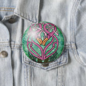 Rosa Flamingos in einem keltischen Knoten Button (Beispiel)