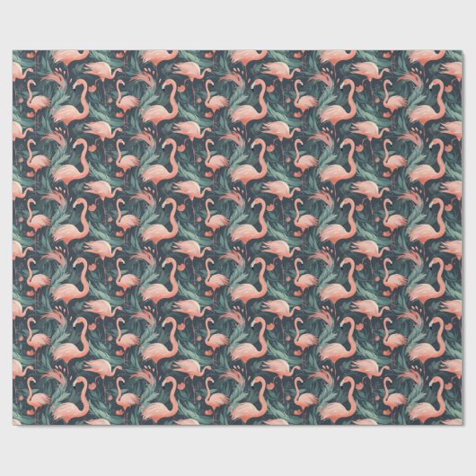 Rosa Flamingos in Fernen Geschenkpapier (Flach)