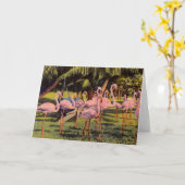 Rosa Flamingos in Florida Karte (Gelbe Blume)