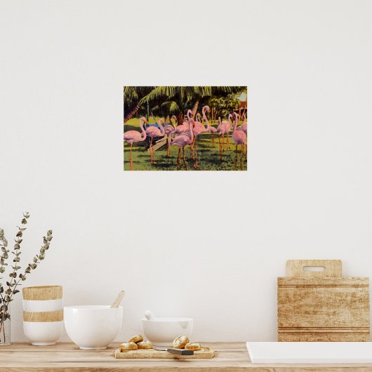 Rosa Flamingos in Florida Poster (Küche)