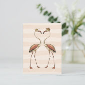 Rosa Flamingos in Kronen Postkarte (Stehend Vorderseite)