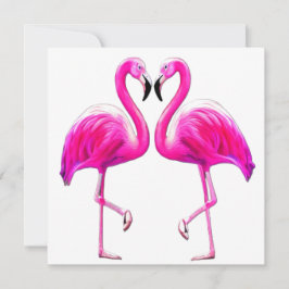 Rosa Flamingos in Liebe Einladung