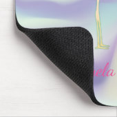 Rosa Flamingos in Liebe holografisch Mousepad (Ecke)