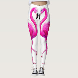 Rosa Flamingos in Liebe Leggings