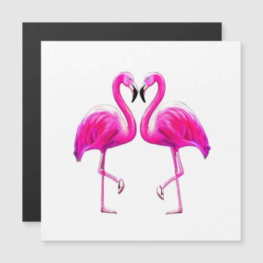 Rosa Flamingos in Liebe Magnetkarte (Vorne/Hinten)