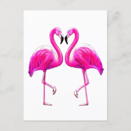 Rosa Flamingos in Liebe Postkarte