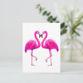 Rosa Flamingos in Liebe Postkarte (Stehend Vorderseite)