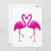 Rosa Flamingos in Liebe Postkarte (Vorne/Hinten)