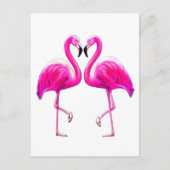 Rosa Flamingos in Liebe Postkarte (Vorderseite)