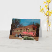 Rosa Flamingos Karte (Gelbe Blume)