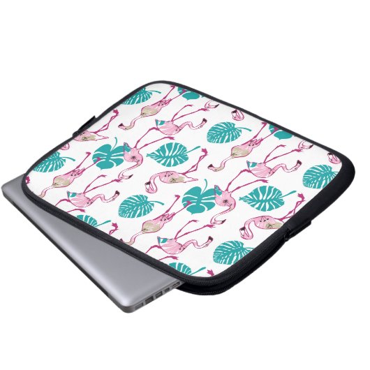 Rosa Flamingos Laptopschutzhülle (Vorne Knopf)