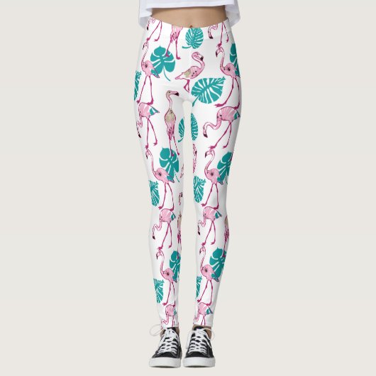 Rosa Flamingos Leggings (Vorderseite)