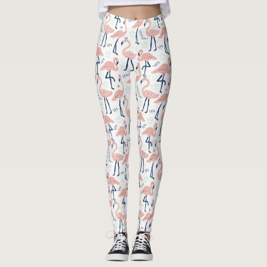 Rosa Flamingos Leggings (Vorderseite)