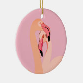 Rosa Flamingos Liebe Circle Ornament, Flamingo Keramik Ornament (Rechts)