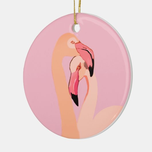 Rosa Flamingos Liebe Circle Ornament, Flamingo Keramik Ornament (Links)