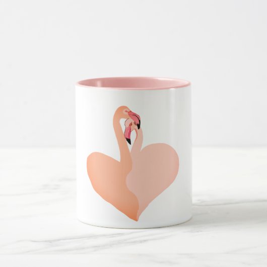 Rosa Flamingos Liebe Circle Ornament, Flamingo Tasse (Zentrum)