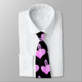 Rosa Flamingos Liebe Schwarze Krawatte, Herz Krawatte (Gebunden)