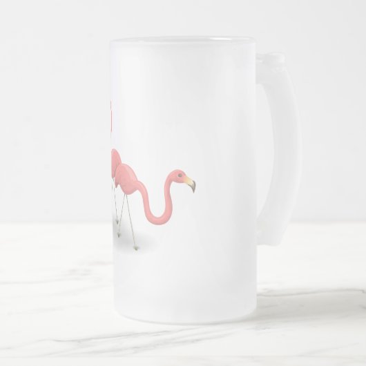 Rosa Flamingos Mattglas Bierglas (VorderseiteRechts)