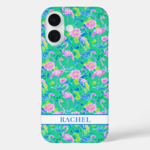 Rosa Flamingos mit Monogramm