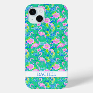 Rosa Flamingos mit Monogramm Case-Mate iPhone Hülle
