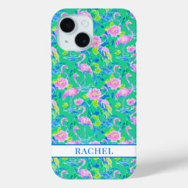 Rosa Flamingos mit Monogramm Case-Mate iPhone Hülle