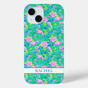 Rosa Flamingos mit Monogramm Case-Mate iPhone Hülle