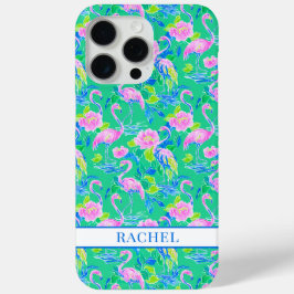 Rosa Flamingos mit Monogramm Case-Mate iPhone Hülle