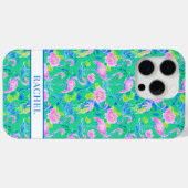 Rosa Flamingos mit Monogramm Case-Mate iPhone Hülle (Rückseite (Horizontal))