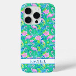 Rosa Flamingos mit Monogramm Case-Mate iPhone Hülle