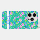 Rosa Flamingos mit Monogramm Case-Mate iPhone Hülle (Rückseite (Horizontal))