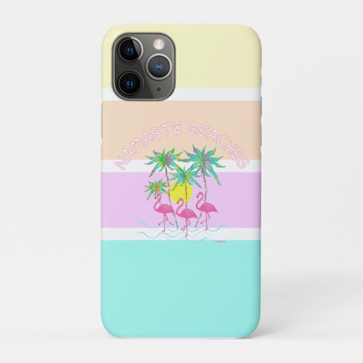 Rosa Flamingos mit Palmen, Namaste Strände, Cool Case-Mate iPhone Hülle (Rückseite)
