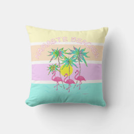 Rosa Flamingos mit Palmen, Namaste Strände, Fun Ca Kissen