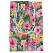 Rosa Flamingos Mittlere Geschenktüte (Vorderseite)