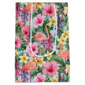 Rosa Flamingos Mittlere Geschenktüte (Rückseite)