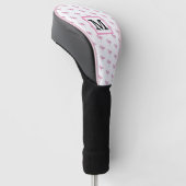 Rosa Flamingos Monogram Golf Headcover (angewinkelt)