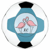 Rosa Flamingos Monogramm Kunst oder Foto Fußball (Vorderseite)