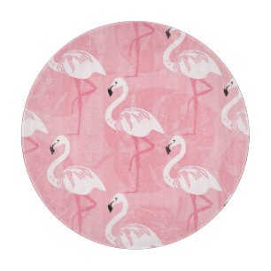 Rosa Flamingos: nahtlose Vintage Illustration. Schneidebrett