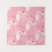 Rosa Flamingos: nahtlose Vintage Illustration. Wandteppich (Vorderseite (Horizontal))