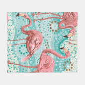 Rosa Flamingos nahtloses Muster Fleecedecke (Vorderseite (Horizontal))