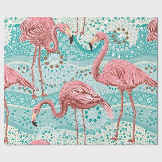 Rosa Flamingos nahtloses Muster Geschenkpapier (Flach)