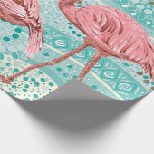 Rosa Flamingos nahtloses Muster Geschenkpapier (Ecke)